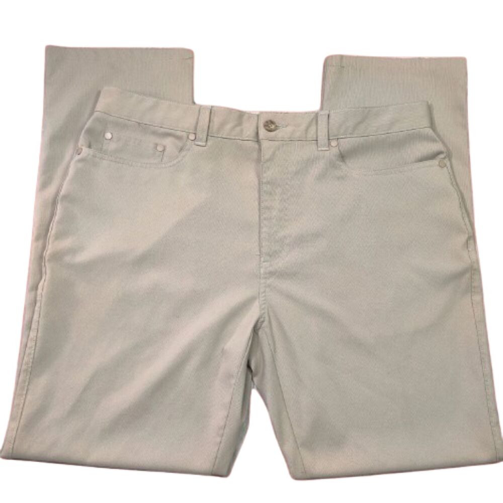 PGA Tour Men’s Beige 5-Pocket Golf Pants Size 34x30 Polyester Stretch Comfort
